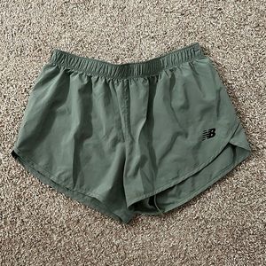 New balance green running shorts